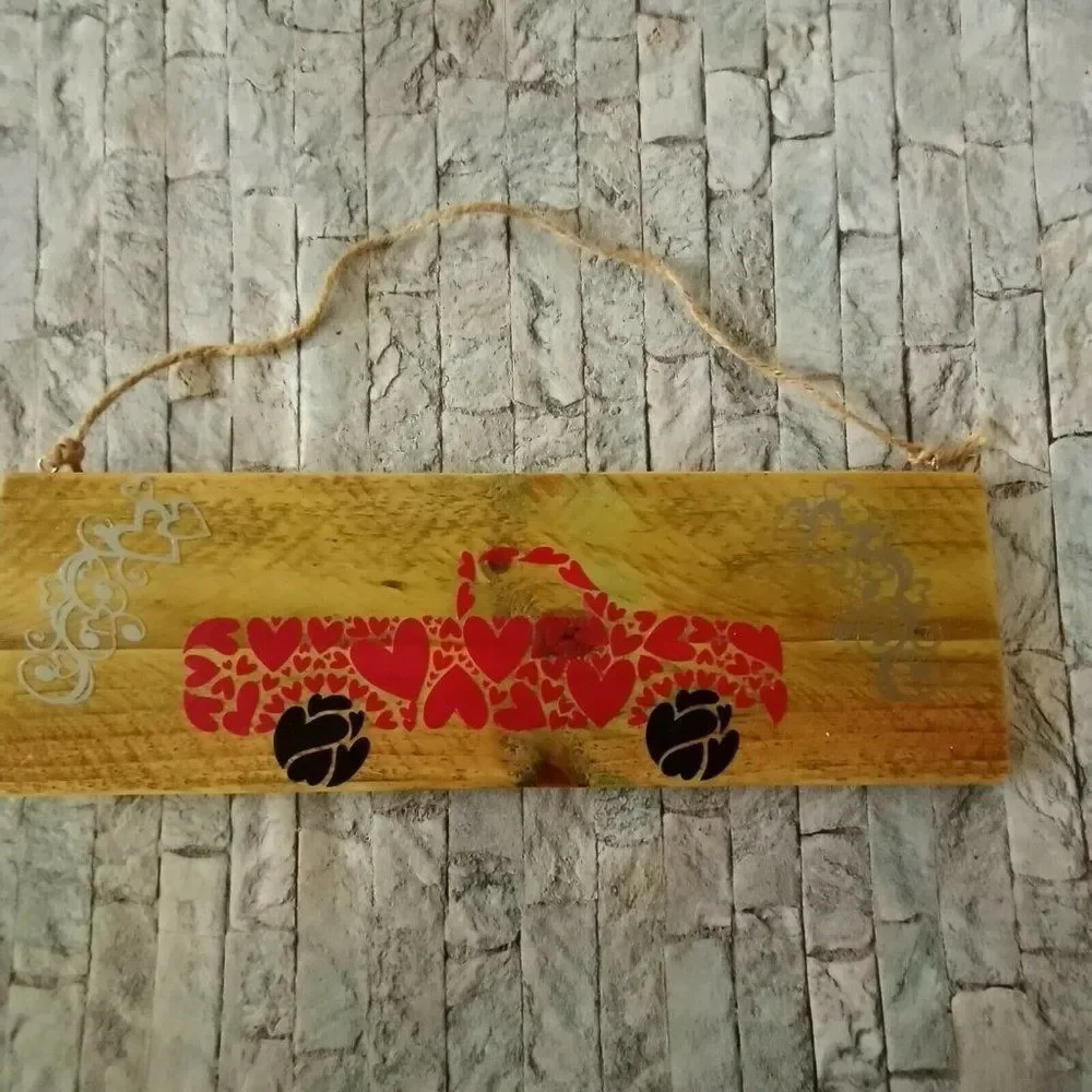 Truck Of Hearts Love Truck Decor Wall Hanging